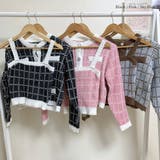 チェックノースリーブ&ニットカーディガンセット クロップド丈 スリムフィット | PREMIUM K | 詳細画像1