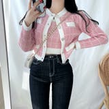チェックノースリーブ&ニットカーディガンセット クロップド丈 スリムフィット | PREMIUM K | 詳細画像10