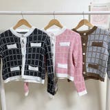チェックノースリーブ&ニットカーディガンセット クロップド丈 スリムフィット | PREMIUM K | 詳細画像12