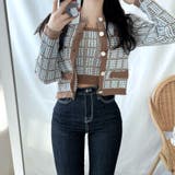 チェックノースリーブ&ニットカーディガンセット クロップド丈 スリムフィット | PREMIUM K | 詳細画像6