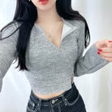 クロップド斜線ジップアップ スリムフィット アウター | PREMIUM K | 詳細画像8