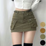 Khaki | カーゴスタイルミニスカート スカートパンツ ハイウエスト | PREMIUM K