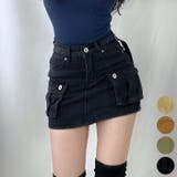 Black | カーゴスタイルミニスカート スカートパンツ ハイウエスト | PREMIUM K