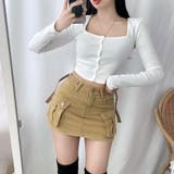 カーゴスタイルミニスカート スカートパンツ ハイウエスト | PREMIUM K | 詳細画像7