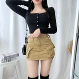 カーゴスタイルミニスカート スカートパンツ ハイウエスト | PREMIUM K | 詳細画像9