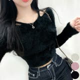 Black | モヘアテイストオフショルダーニット クロップド丈 スリムフィット | PREMIUM K