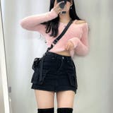モヘアテイストオフショルダーニット クロップド丈 スリムフィット | PREMIUM K | 詳細画像12