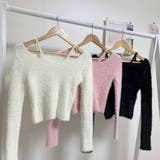 モヘアテイストオフショルダーニット クロップド丈 スリムフィット | PREMIUM K | 詳細画像2