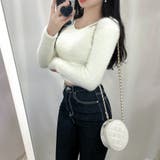 モヘアテイストオフショルダーニット クロップド丈 スリムフィット | PREMIUM K | 詳細画像8