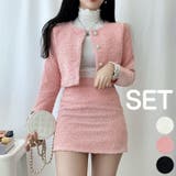 Pink | ツイード風ツーピース ミニスカート セットアップ | PREMIUM K