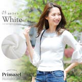 3.ホワイト | リボン フリル袖 シアーライン | Primazel 
