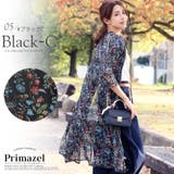5.ブラックC（七分袖） | 総柄 シースルー シフォン | Primazel 