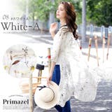 8.ホワイトA（七分袖） | 総柄 シースルー シフォン | Primazel 