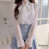 ホワイト | 全2色 シフォンシアーフリルブラウス | Primazel