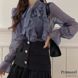 グレー | 全2色 シフォンシアーフリルブラウス | Primazel