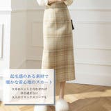 秋冬新作 全2色 ウール調チェックタイトスカート | Primazel | 詳細画像2