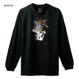 ブラック-B | NIPOP（ニポップ） 長袖Tシャツ 雷神 | printrium