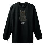 ブラック | Moftique（モフティック） 長袖Tシャツ 黒猫 | printrium