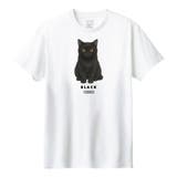 ホワイト | Moftique（モフティック） 半袖Tシャツ 黒猫 | printrium