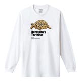 ホワイト | Moftique(モフティック) 長袖Tシャツ ヘルマンリクガメ | printrium