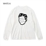 ホワイト-A | NOBOUND（ノーバウンド） 長袖Tシャツ フェイスイラスト | printrium