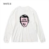 ホワイト-B | NOBOUND（ノーバウンド） 長袖Tシャツ フェイスイラスト | printrium