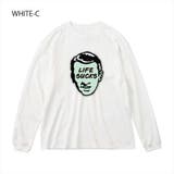 ホワイト-C | NOBOUND（ノーバウンド） 長袖Tシャツ フェイスイラスト | printrium