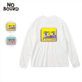 NOBOUND（ノーバウンド） 長袖Tシャツ サドネスフェイスイラスト | printrium | 詳細画像1 