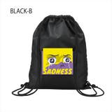 ブラック-B | NOBOUND ナップサック サドネスフェイスイラスト | printrium