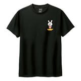ブラック | しばりっこあにまる 半袖Tシャツ しばうさ | printrium