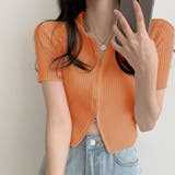 オレンジ | ダブルファスナークロップド丈トップス | privatebeach