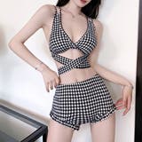 水着 千鳥柄バックリボンスイムウェア | privatebeach | 詳細画像6 