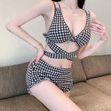 水着 千鳥柄バックリボンスイムウェア | privatebeach | 詳細画像8 