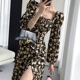 花柄スクエアネックワンピース 長袖/半袖 | privatebeach | 詳細画像1