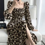 花柄スクエアネックワンピース 長袖/半袖 | privatebeach | 詳細画像2