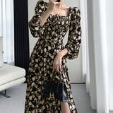 花柄スクエアネックワンピース 長袖/半袖 | privatebeach | 詳細画像3