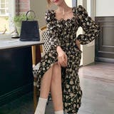 花柄スクエアネックワンピース 長袖/半袖 | privatebeach | 詳細画像5