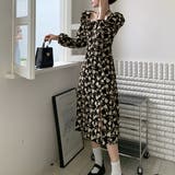 花柄スクエアネックワンピース 長袖/半袖 | privatebeach | 詳細画像8