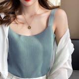 リブ編みニットキャミソール タンクトップ | privatebeach | 詳細画像12