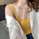 リブ編みニットキャミソール タンクトップ | privatebeach | 詳細画像9