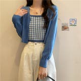 2点セット Vネックカーディガン&チェック柄キャミソール | privatebeach | 詳細画像15