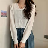 2点セット Vネックカーディガン&チェック柄キャミソール | privatebeach | 詳細画像4