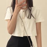 ファンシーツイード風ノーカラー半袖ジャケット | privatebeach | 詳細画像2