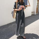 チャコールグレー | ロングシャツワンピース | privatebeach