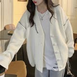 ステッチデザインオーバーサイズニットカーディガン | privatebeach | 詳細画像1