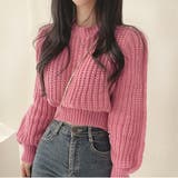 ピンク | クロップド丈ルーズニットトップス | privatebeach