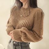 ブラウン | クロップド丈ルーズニットトップス | privatebeach