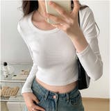 シンプルクロップド丈ロンT | privatebeach | 詳細画像1 