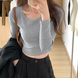 シンプルクロップド丈ロンT | privatebeach | 詳細画像10 