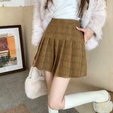 チェック柄ハイウエストプリーツミニスカート スカパン | privatebeach | 詳細画像13